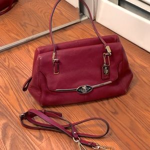 Red leather Coach satchel bag